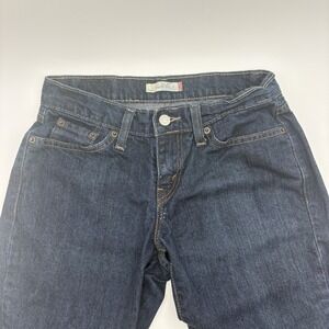 Levis Curvy Cut Jeans Womens 6 Medium Blue Dark‎ Wash Straight Stretch Denim